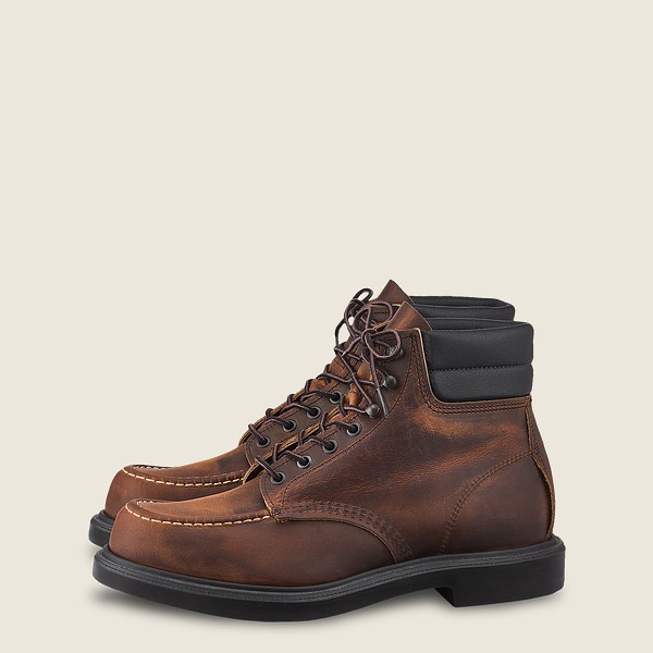 Red Wing Mens Heritage Boots - Classic Supersole - 6-inchr Rough & Tough Leather - Dark Brown - BIQ3